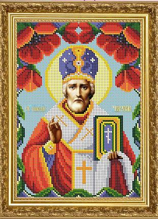 Набір для вишивання бісером і-4 008 чудотворець з маками розмір 18*24 см