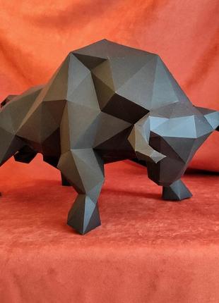 Paperkhan конструктор із картону бик буйвол телец оригамі papercraft 3d фігура розвивальний набір антистрес