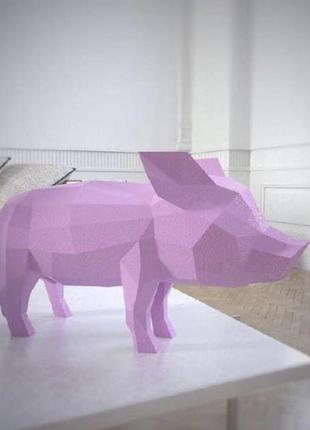 Paperkhan конструктор із картону свиня кабан оригамі papercraft 3d фігура розвивальний набір антистрес