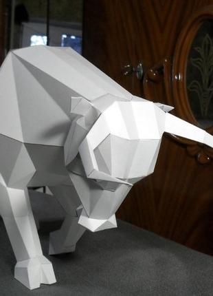 Paperkhan конструктор із картону бик буйвол телец оригамі papercraft 3d фігура розвивальний набір антистрес