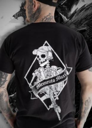 Мужская футболка "memento mori", мужские футболки и майки, мужская одежда, футболка с надписью