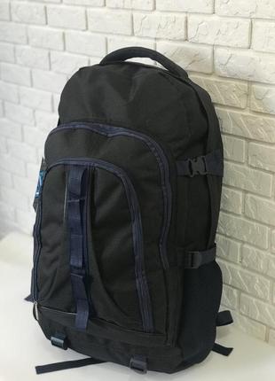Рюкзак туристический va t-02-3 65л, черный с синим