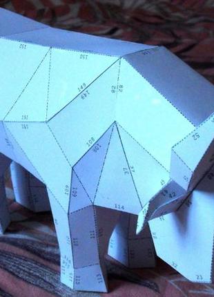 Paperkhan конструктор із картону 3d фігура бик тілця паперкрафт papercraft подарунковий набір іграшка