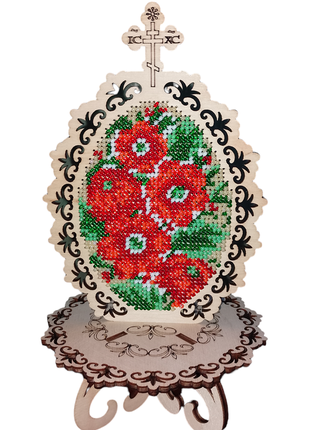 Пасхальная записная, вышивка бисером по дереву