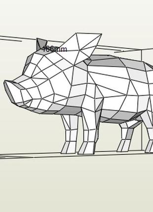 Paperkhan сборная модель фигура пазл фигура кабан свинья поросенок паперкрафт...