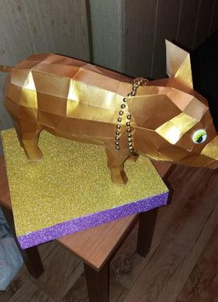 Paperkhan сборная модель фигура пазл фигура кабан свинья поросенок паперкрафт...