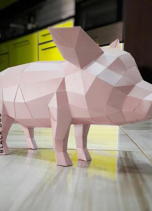 Paperkhan конструктор из картона 3d фигура кабан свинья поросенок паперкрафт papercraft набор игрушка сувенир