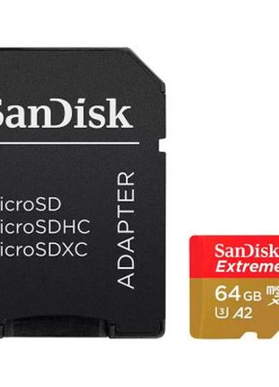 Картка пам'яті sandisk 64 gb microsd class 10 uhs-i extreme for action cams and dro (sdsqxah-064g-gn6aa)