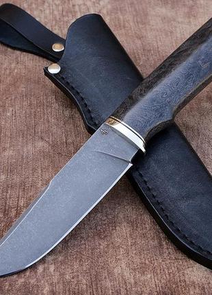 Охотничий нож ручной работы кайрус 6 из стали s390, с кожаным чехлом в комплекте, солидный подарок охотнику