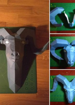 Paperkhan конструктор із картону 3d фігура баранова овечка овен паперкрафт papercraft подарунковий набір іграшка