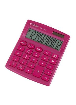 Калькулятор citizen, 12 розрядний, бухгалтерський, pink, (sdc-812nr-pke)