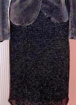 Элегантная двухслойная черная юбка-карандаш-сетка-люрекс "kookai"