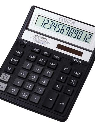 Калькулятор citizen, 12 розрядний, бухгалтерський, (sdc-888 xbk)