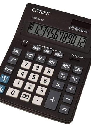 Калькулятор citizen, 12 разрядный, бухгалтерский, (cdb-1201 bk)