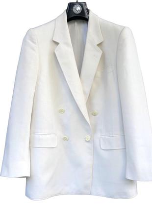 Двубортный белый пиджак италия винтаж dielmar galerias impacto