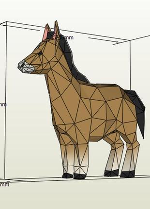 Paperkhan конструктор из картона 3d фигура конь лошадь паперкрафт papercraft подарочный набор сувернир игрушка
