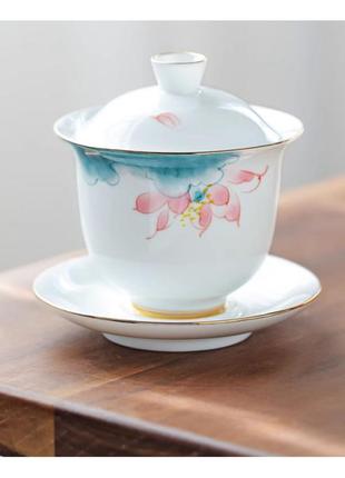 Гайвань цветок сливы ёмкость 180 мл. посуда для чайной церемонии используется в китайской чайной традиции