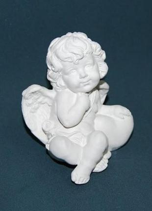 Фігурка статуетка, 11*10*9 см, гіпсова, ангел (великий сидить), (s01102-09)