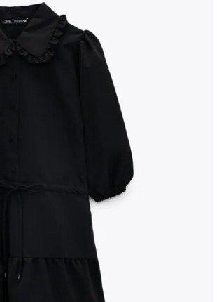 Ярусне плаття зара з попліну з об'ємними рукавами ліхтарики від zara6 фото