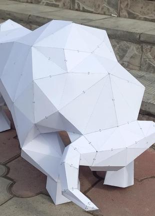Paperkhan конструктор из картона бык буйвол телец оригами papercraft 3d фигура развивающий набор антистресс