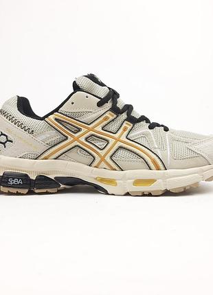 Чоловiчii кроciвки asics gel kahana 8 бежеві з помаранчевим та чорним