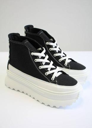 Кеды черные за щиколотку на высокой подошве (36 размер)  abby shoes
