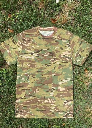 Тактична футболка бавовна мультикам зсу чоловіча армійська камуфляжна футболка військова футболка