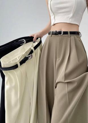 Женские стильные, повседневные, удобные брюки палаццо, качественная костюмка