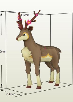 Paperkhan оригинальный подарок 3d фигура олень паперкрафт papercraft подарочный набор игрушка сувенир