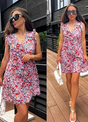 Летнее платье-сарафан в цветок размер:  42-44, 46-48