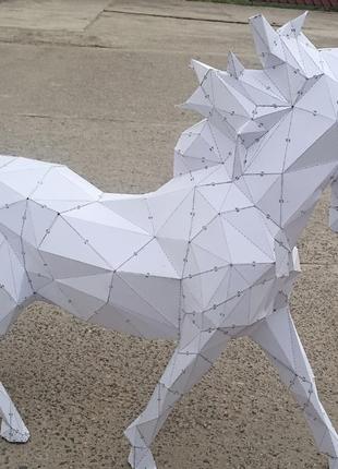 Paperkhan конструктор із картону кінь-ребець оригамі papercraft 3d фігура розвивальний набір антистрес