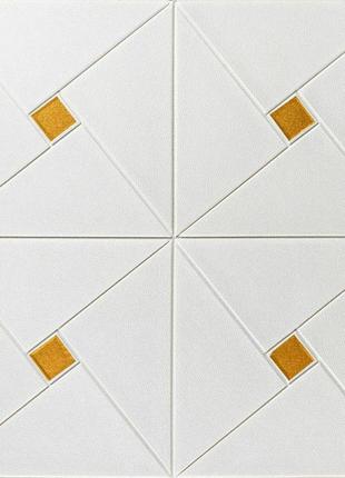 Самоклеюча 3d панель золоті квадрати 700x700x6,5мм (373) sw-00001354