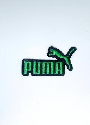 Нашивка термо puma пума 35х60 мм (зелена)
