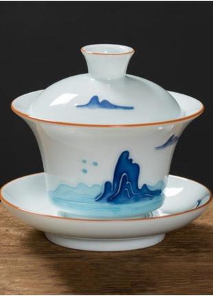 Гайвань пейзаж ёмкость 150 мл. посуда для чайной церемонии используется в китайской чайной традиции