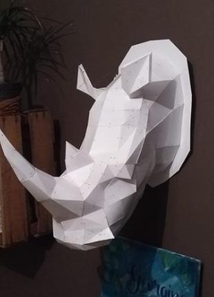 Paperkhan конструктор из картона носорог голов трофей оригами papercraft 3d фигура развивающий набор антистрес