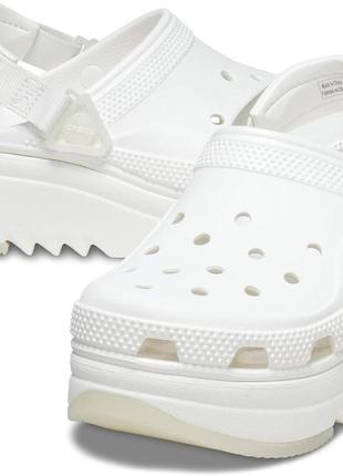 Женские кроксы crocs hiker xscape clog сабо белые.
