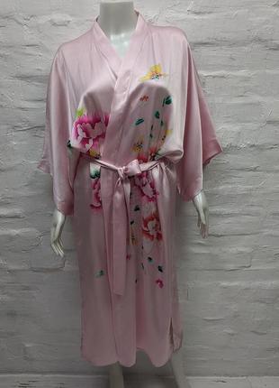 Sunny silk чудесный халат из чистого 100%  шёлка с ручной росписью