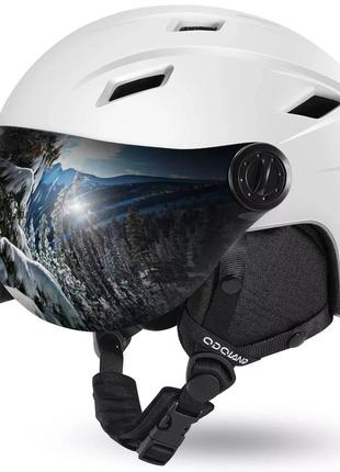 Лыжный шлем odoland  с лыжными очками, противоударный, ветрозащитный м