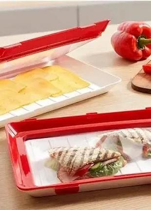 Багаторазовий вакуумний лоток для зберігання харчових продуктів clever tray5 фото