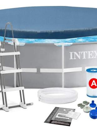 Intex 26718-3 new (діаметр 366 x висота 122 см) каркасний басейн prism frame pool