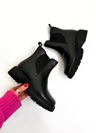 Нові чорні зимові черевики ботинки челсі
