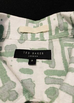 Ted baker сорочка лляна з короткими рукавами шведка р