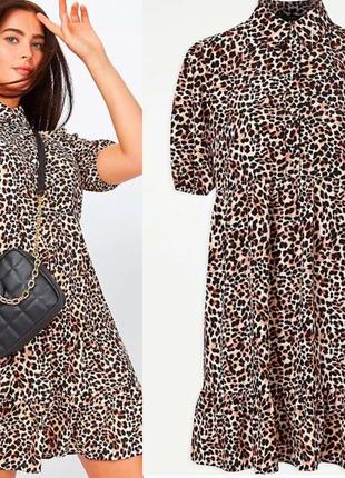 Шикарное леопардовое платье батал