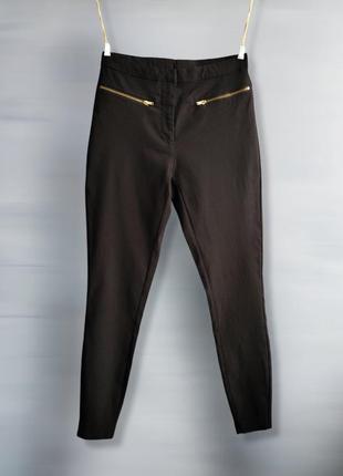 Черные стрейчевые узкие брюки брюки лосины new look