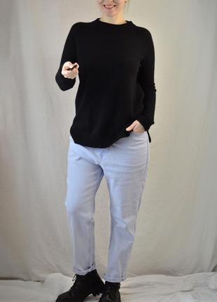 8403\100 чорний кашеміровий італійський светр bartolini m