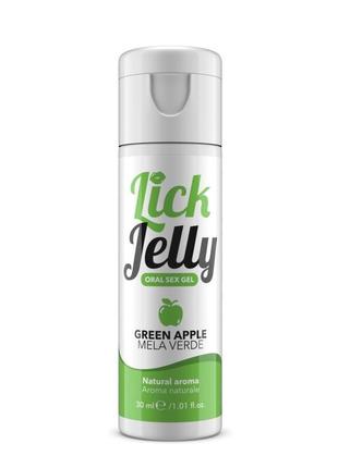 Оральный лубрикант intimateline lick jelly green apple lubricant, 50мл