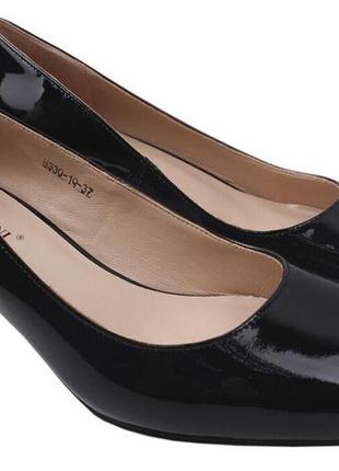 Туфли на каблуке женские beratroni лаковая натуральная кожа, цвет черный, 37