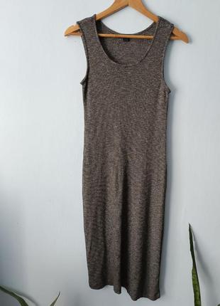 Розпродаж ❗плаття сукня базова міді сіра довга базова класична  бавовна віскоза