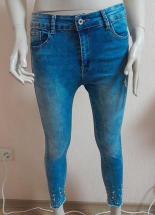 Стильні стрейчеві джинси синього кольору m. sara jeans