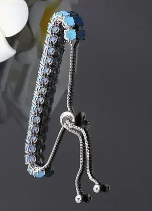 Браслет ювелирный сплав покрытие родий с опалом